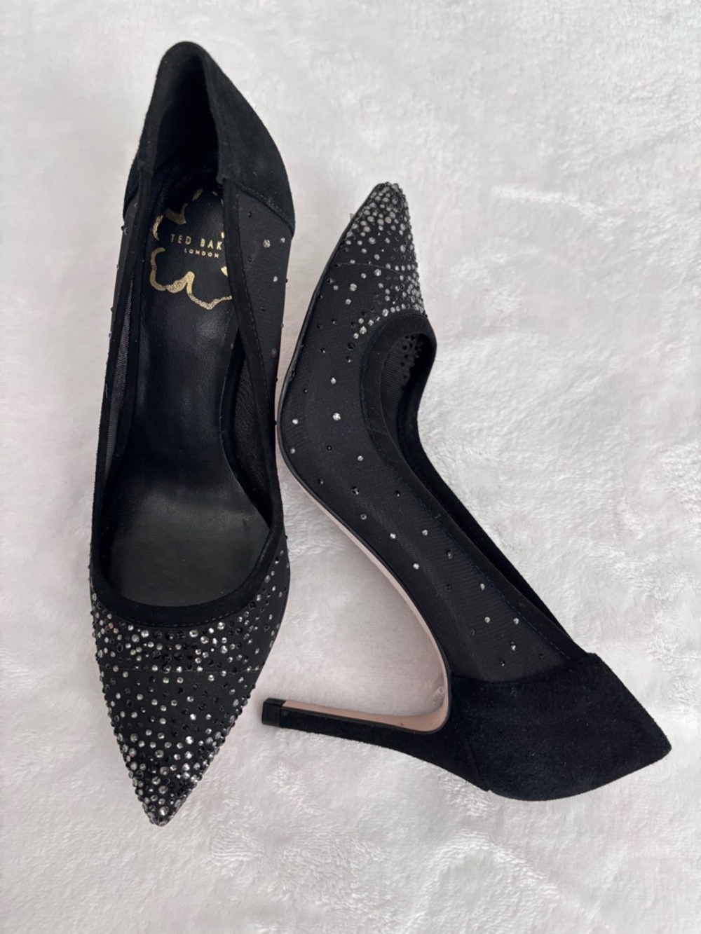 TED BAKER LONDON Ryalay Pointed Toe Diamante Crystal High Heel Pumps--6.5